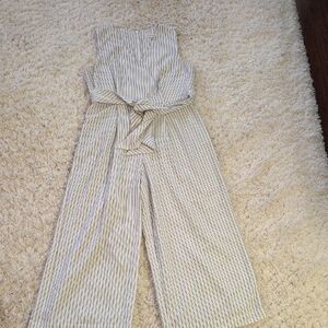 Calvin Klein Beige Striped Jumpsuit